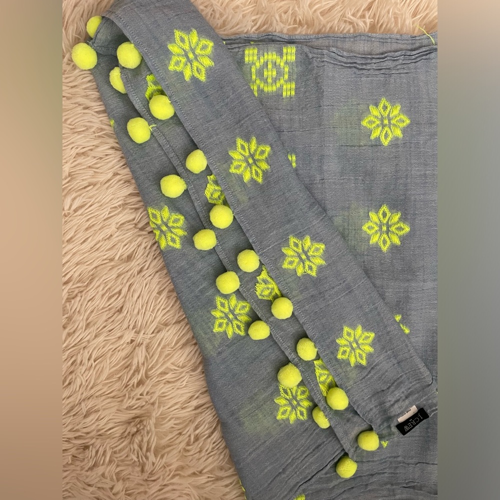 J Crew chambray neon beach scarf.